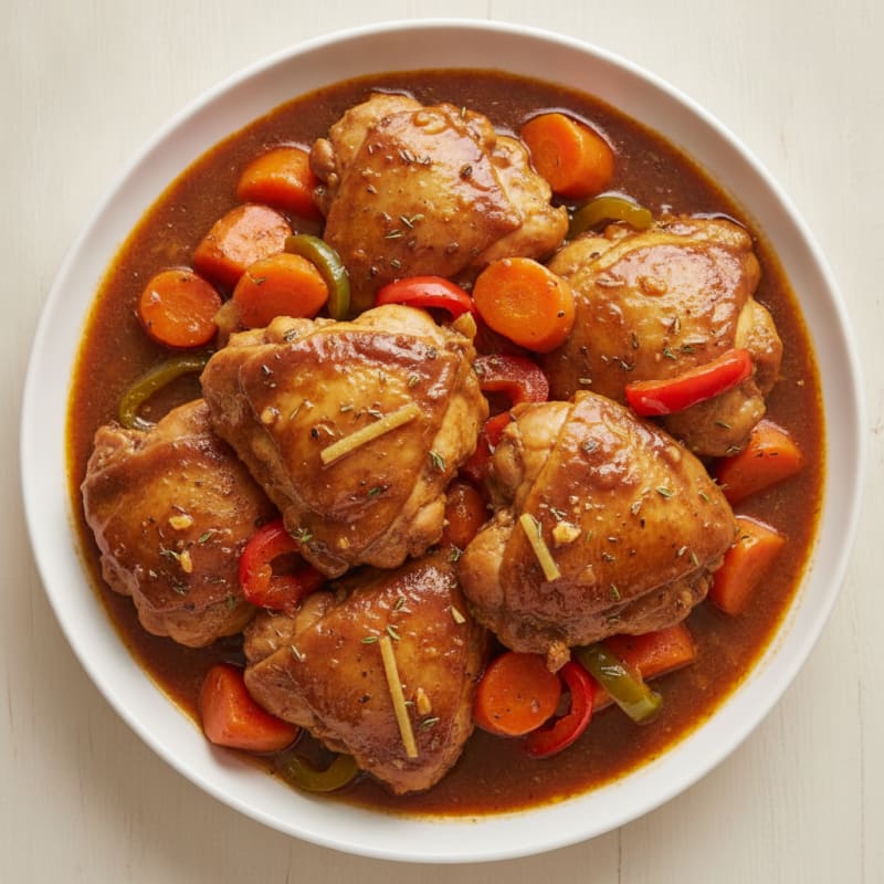 Slow-Cooked Brown Stew Chicken