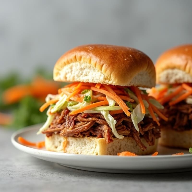 Tender Pulled Pork Sliders with Crunchy Slaw