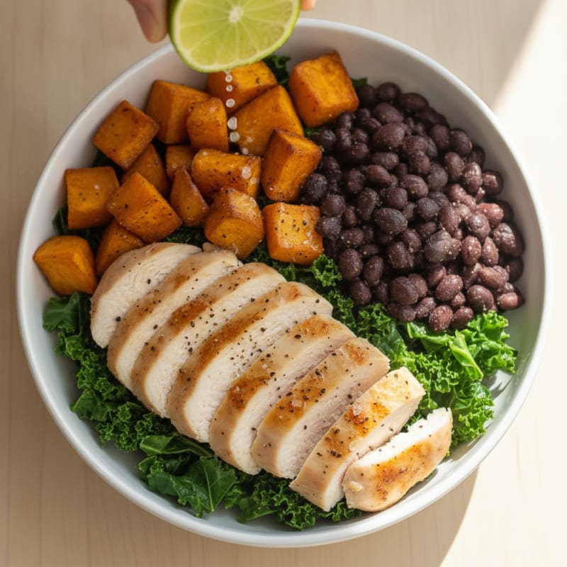 Roasted Sweet Potato and Black Bean Bowl