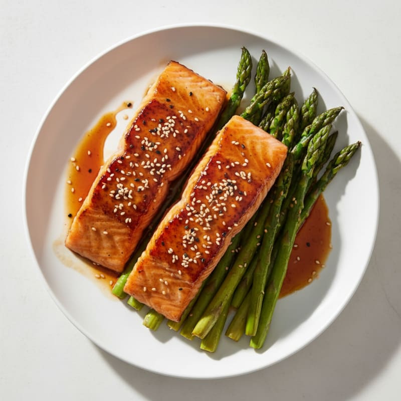 Teriyaki Glazed Salmon with Roasted Asparagus