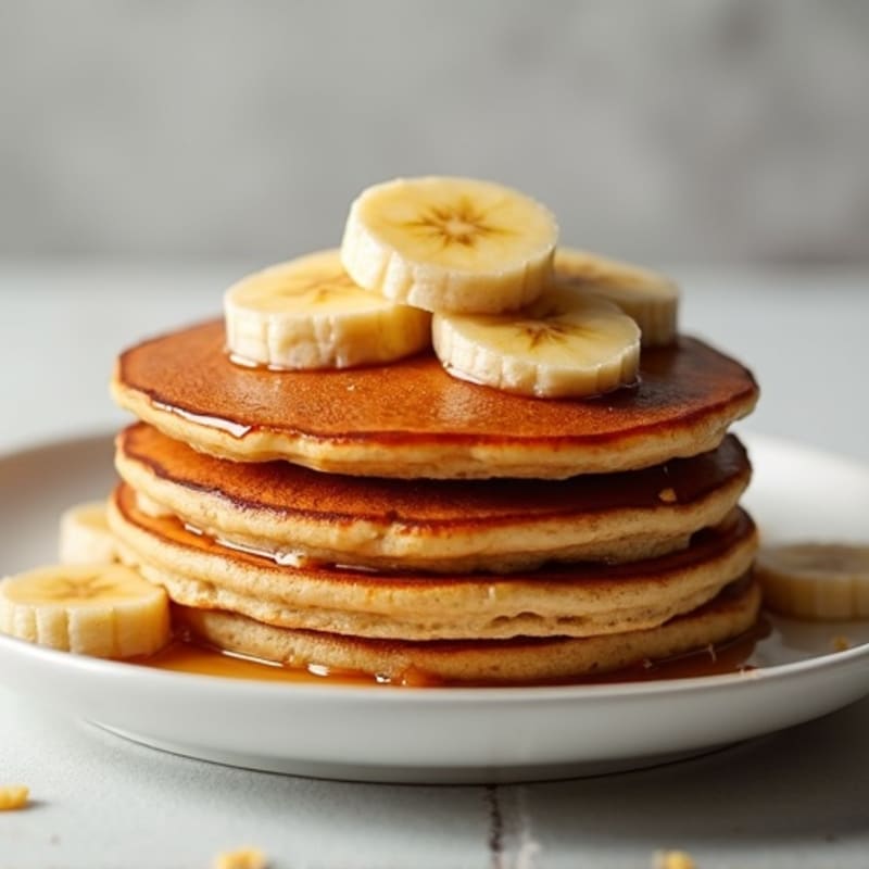 Fluffy Whole Wheat Banana Pancakes with Sweet Caramelized Bananas