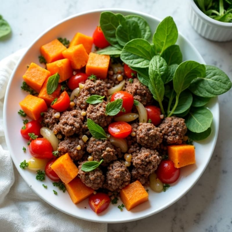 Hearty Ground Beef and Sweet Potato Skillet