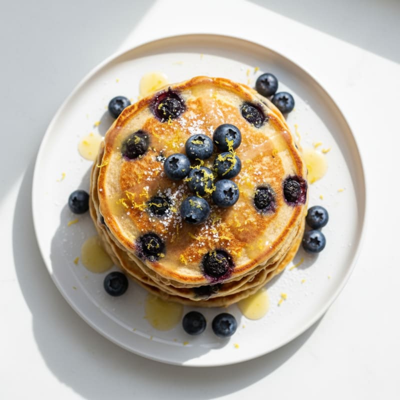 Blueberry Ricotta Pancakes with Lemon Zest