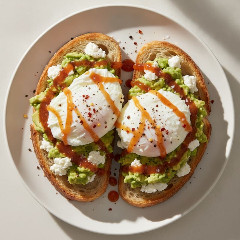 Sourdough Avocado Toast with Hot Honey Poached Eggs