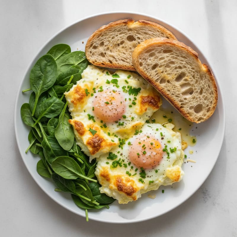 Baked Eggs with Parmesan and Herbs
