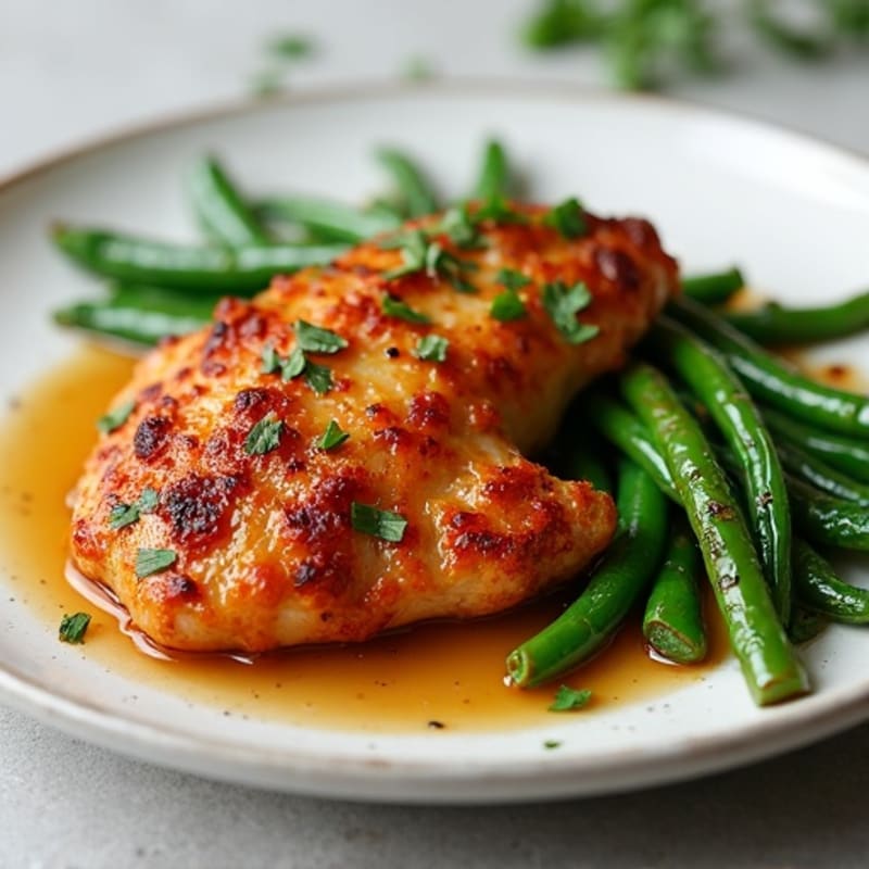 Crispy Honey Soy Chicken with Roasted Green Beans