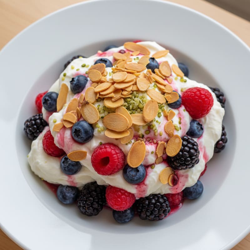 Greek Yogurt Protein Parfait with Mixed Berries