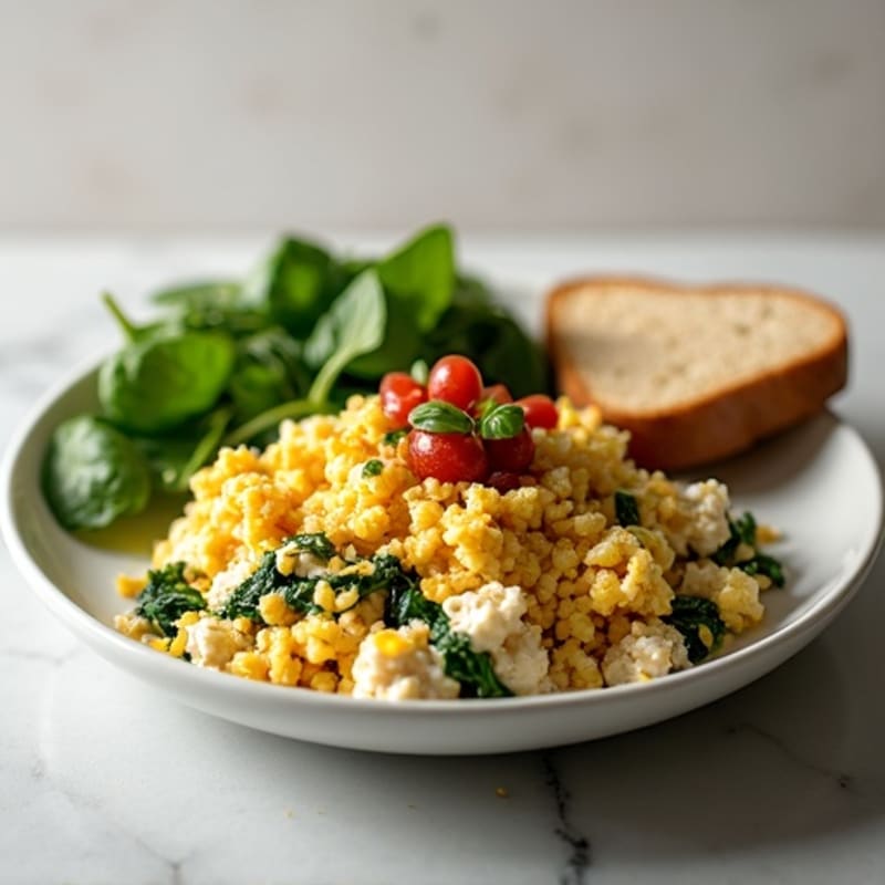 Egg White and Turkey Spinach Scramble with Fresh Salsa