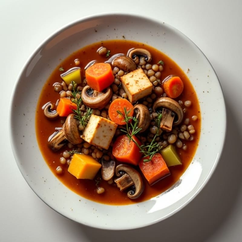 Hearty Braised Mushroom and Vegetable Red Wine Stew