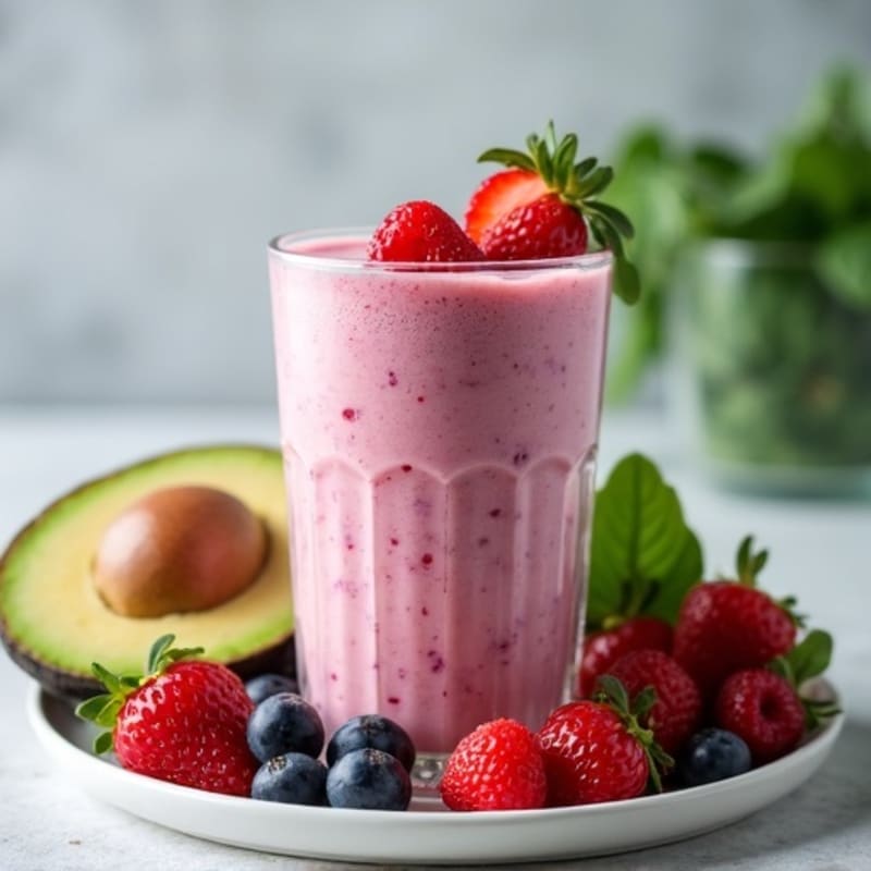 Creamy Berry Spinach Protein Smoothie