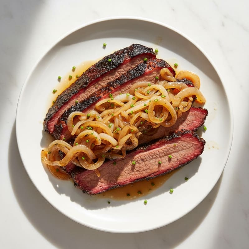Smoky Texas Brisket with Caramelized Onions