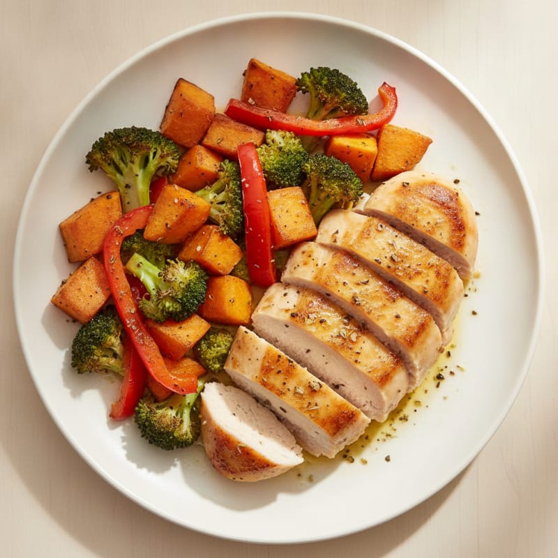 Pan-Seared Chicken with Roasted Vegetables