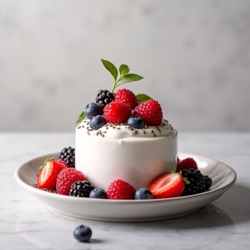 Silky Greek Yogurt Protein Mousse with Mixed Berries