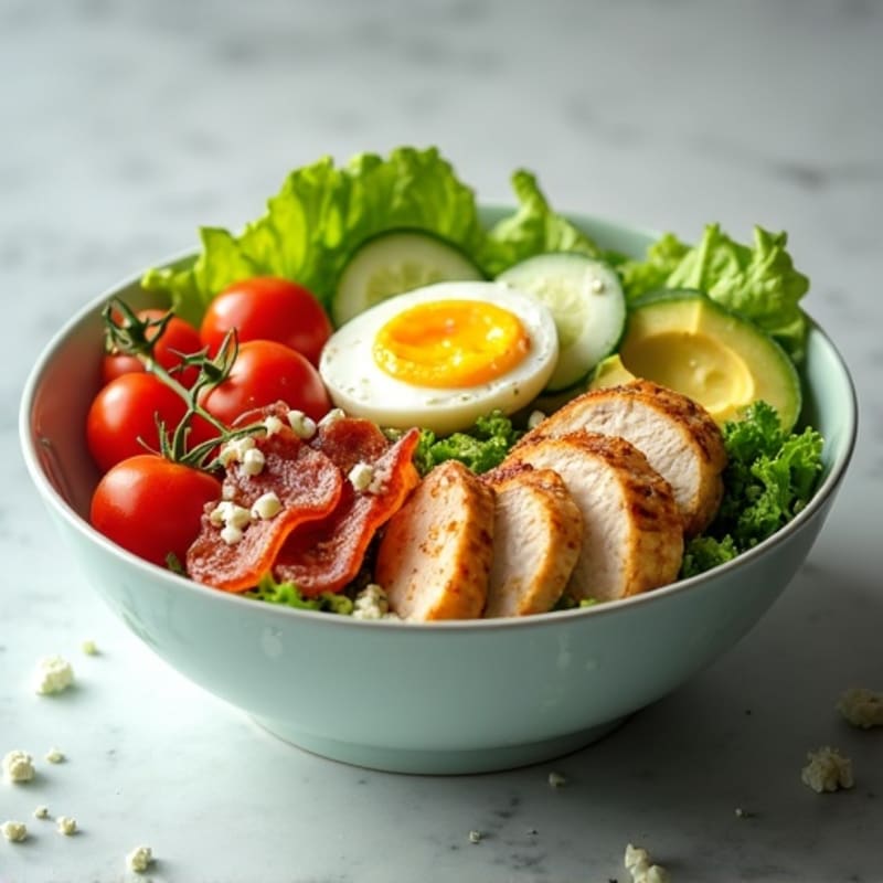 Chicken Cobb Salad with Fresh Garden Vegetables