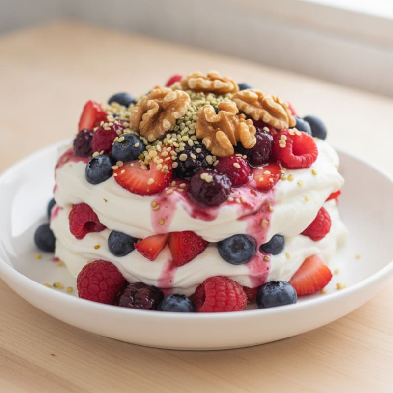 Greek Yogurt Protein Parfait with Mixed Berries