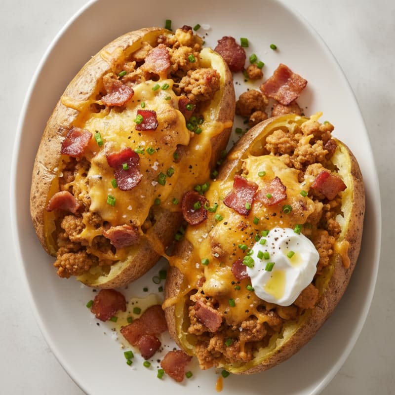 Bacon Cheese Stuffed Baked Potatoes