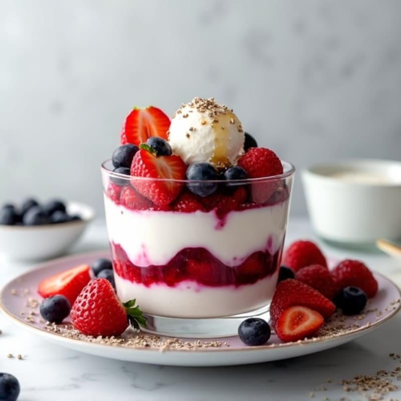 Greek Yogurt Protein Parfait with Mixed Berries