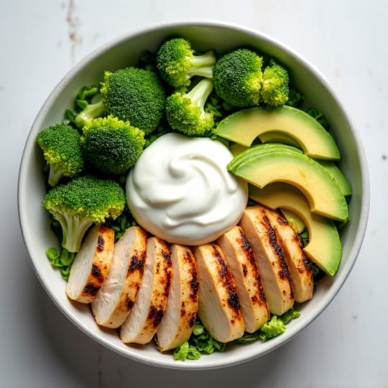 Grilled Chicken and Broccoli Bowl with Avocado