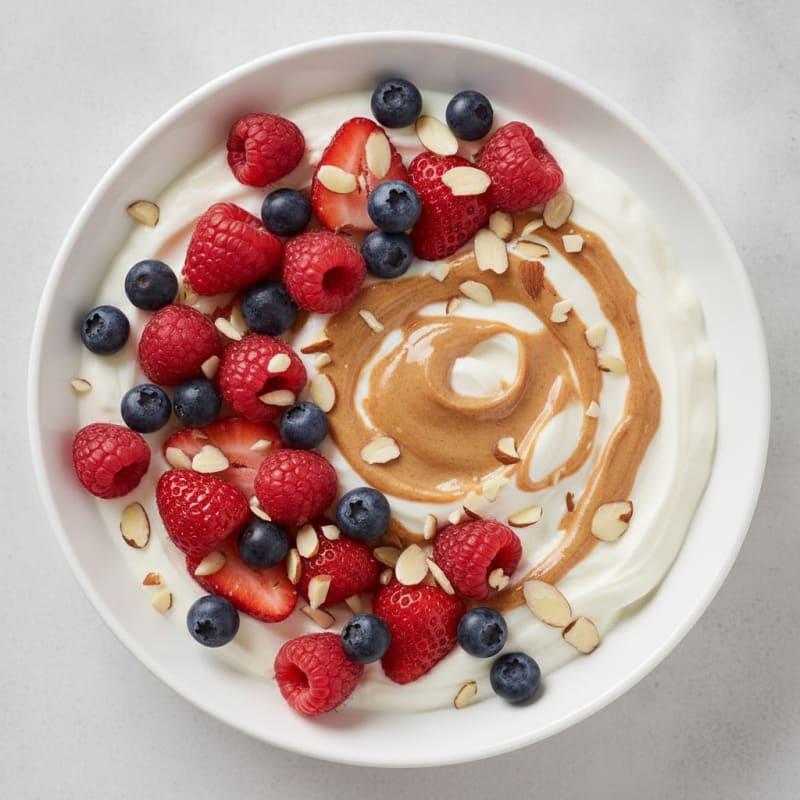 Greek Yogurt Protein Bowl with Berries and Almond Butter