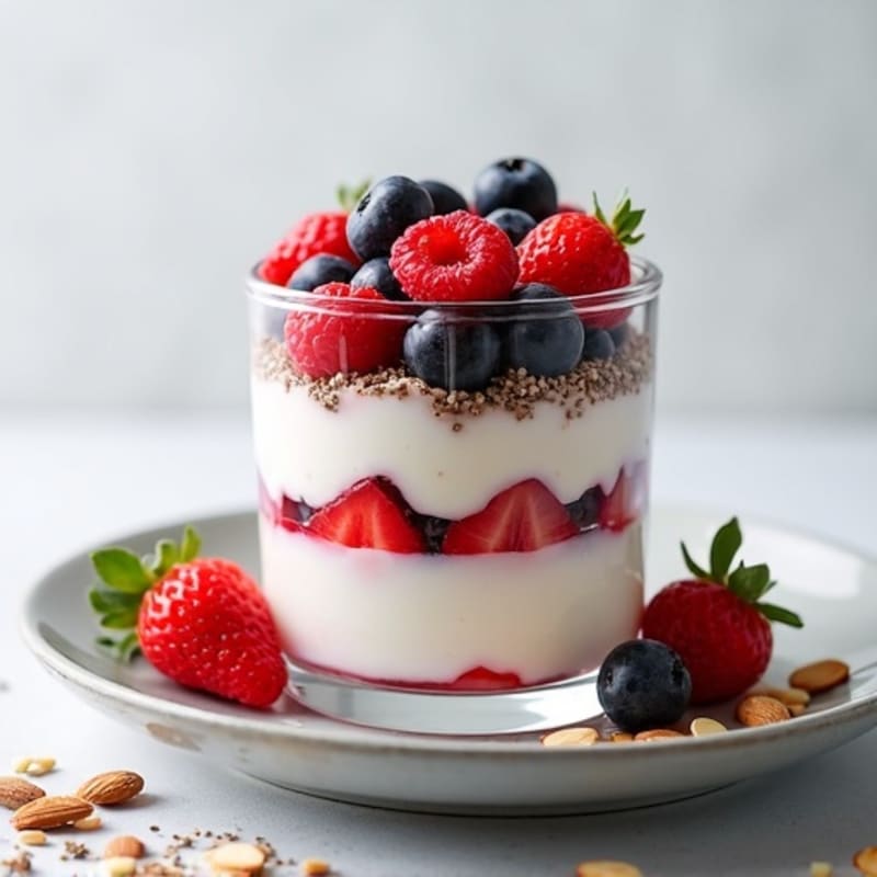 Greek Yogurt Protein Parfait with Mixed Berries