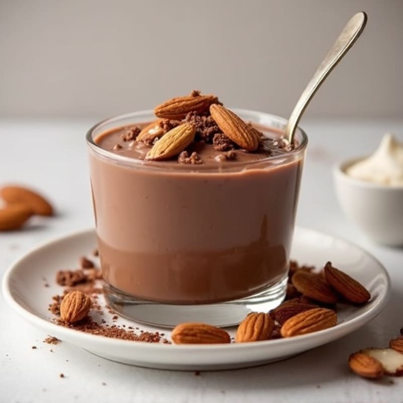 Silky Chocolate Protein Pudding with Almonds