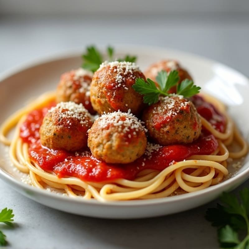 Herb-Garlic Baked Turkey Meatballs with Marinara