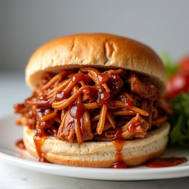 Lean BBQ Pulled Pork on Whole Grain Roll