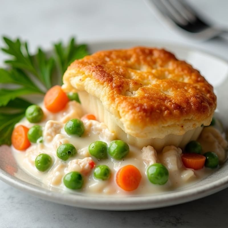 Creamy Chicken and Vegetable Pot Pie with Crispy Potato Topping