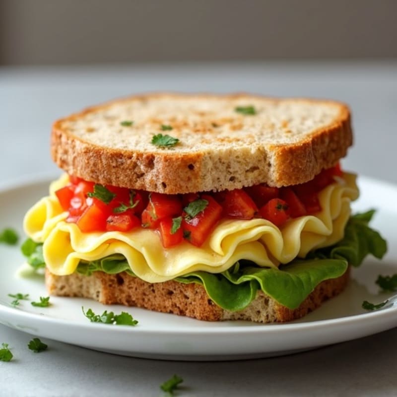 Egg and Turkey Breakfast Sandwich with Whole Grain Bread