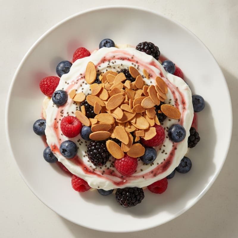 Greek Yogurt Protein Parfait with Mixed Berries