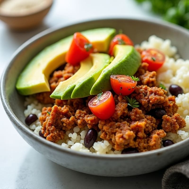Chipotle Lean Ground Turkey Bowl with Fresh Salsa and Creamy Avocado