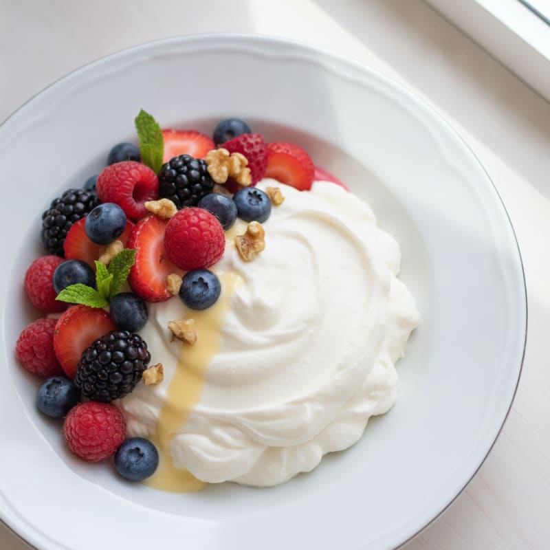 Cottage Cheese Protein Mousse with Mixed Berries