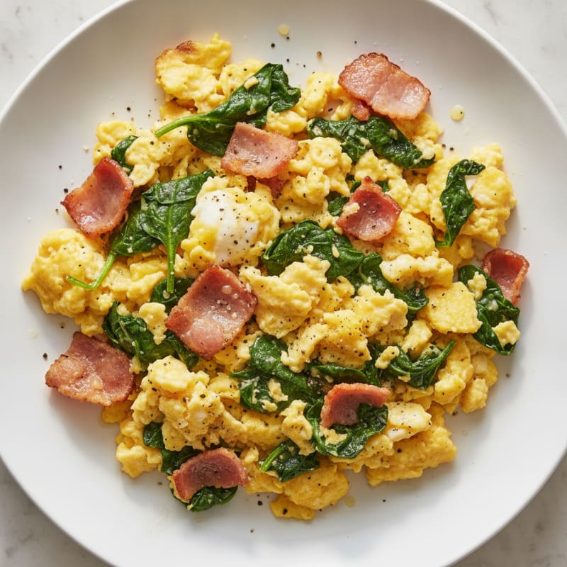 Protein-Packed Turkey Bacon and Spinach Scramble