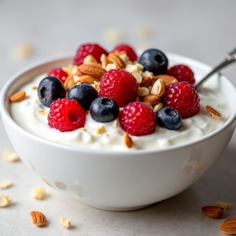 Creamy Greek Yogurt with Fresh Berries and Crunchy Nuts
