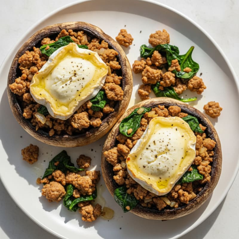 Goat Cheese Stuffed Portobello Mushrooms
