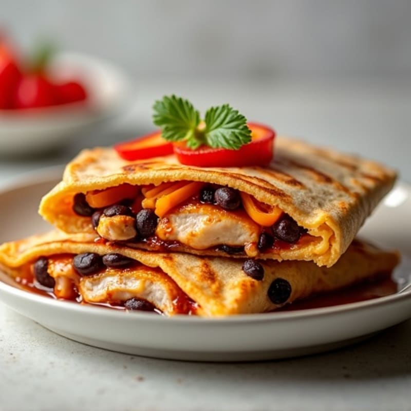 Smoky BBQ Chicken and Black Bean Quesadilla