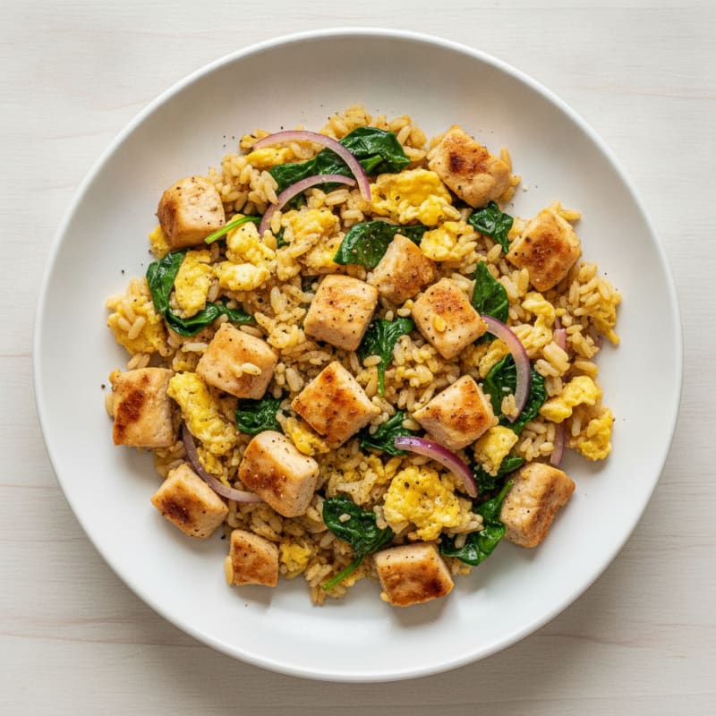 Savory Chicken and Egg Scramble with Rice