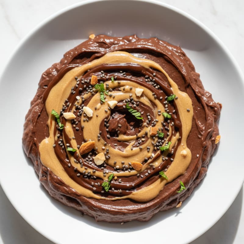 Silky Chocolate Protein Pudding with Almond Butter