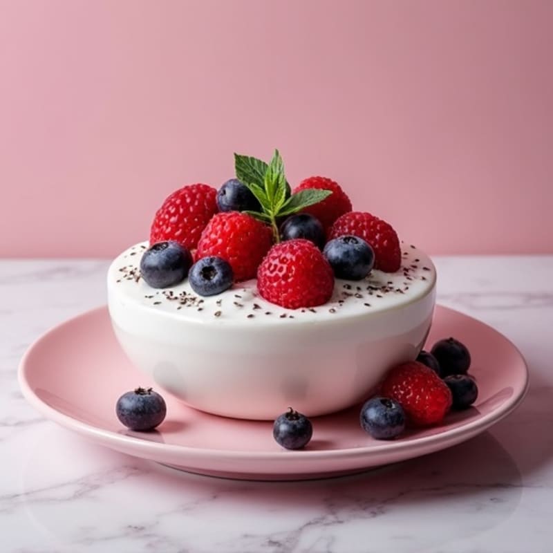 Silky Greek Yogurt Protein Mousse with Mixed Berries