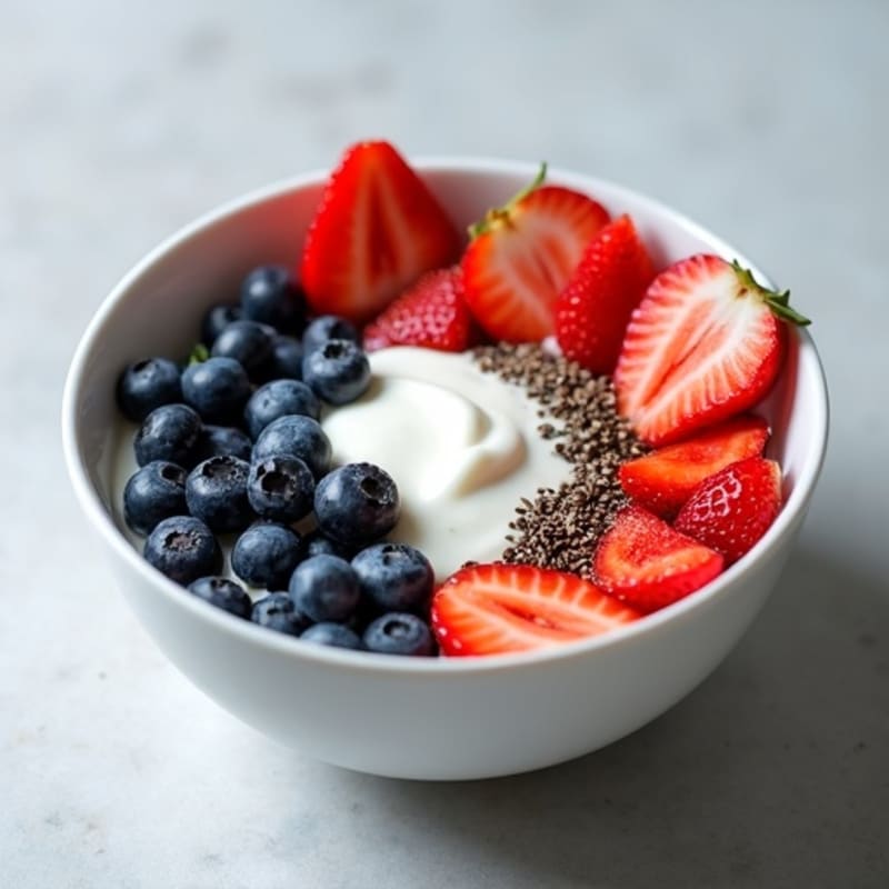 High-Protein Greek Yogurt Bowl with Fresh Berries and Crunchy Seeds
