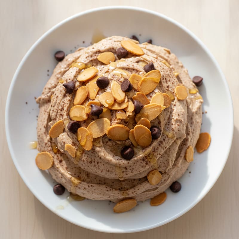 Silky Greek Yogurt Protein Mousse with Almond Crunch