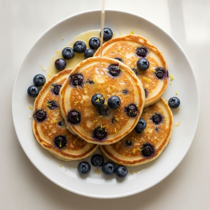 Blueberry Ricotta Pancakes with Lemon Zest