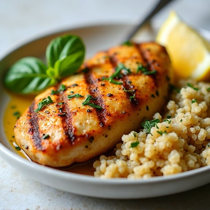 Herb-Crusted Grilled Chicken with Lemon Garlic