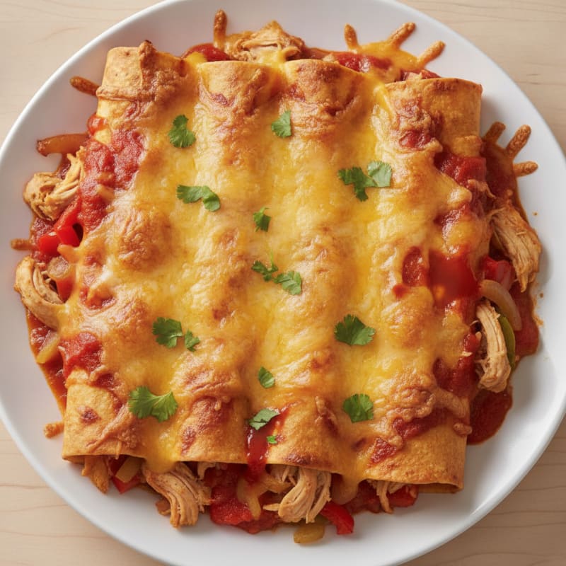 Chicken and Cheese Enchilada Bake