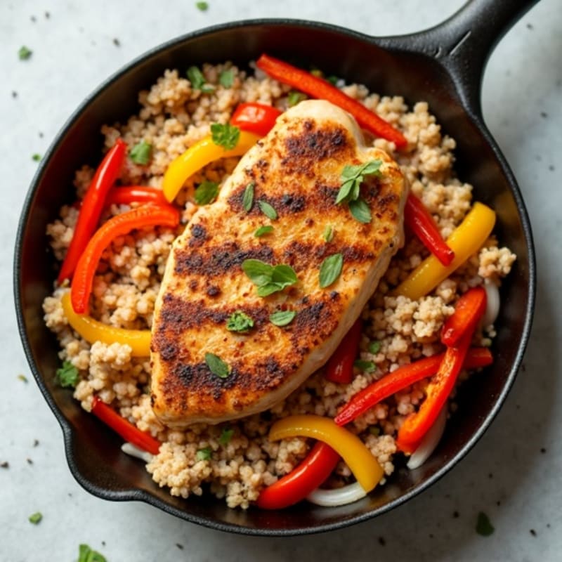 Herb-Seasoned Ground Chicken Skillet with Sweet Peppers