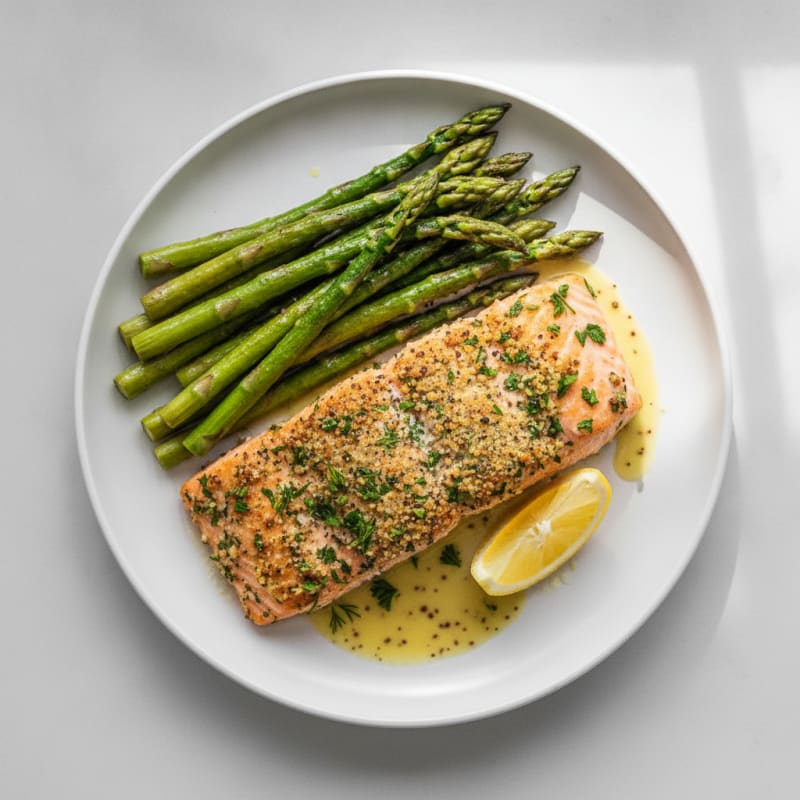 Herb-Crusted Salmon with Roasted Asparagus