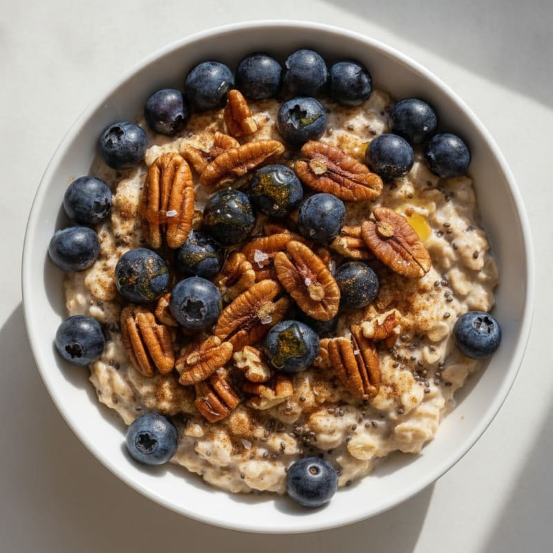 Blueberry Maple Pecan Overnight Oats