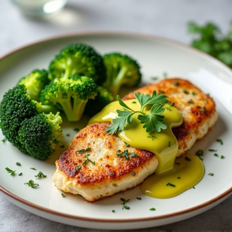 Baked Herb Chicken Breast with Steamed Broccoli