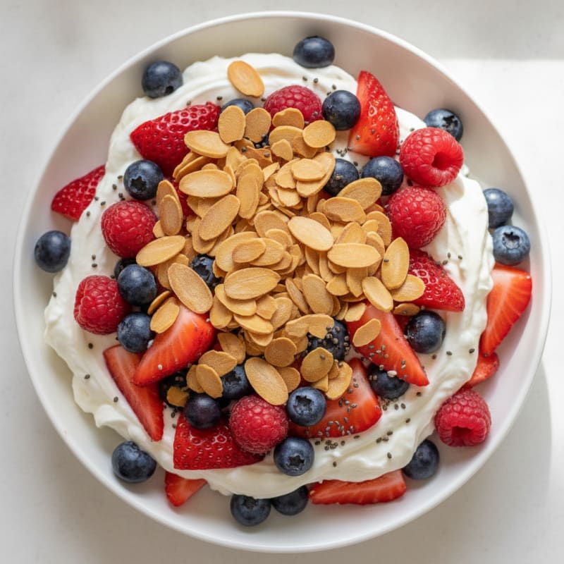 Silky Greek Yogurt Protein Parfait with Mixed Berries