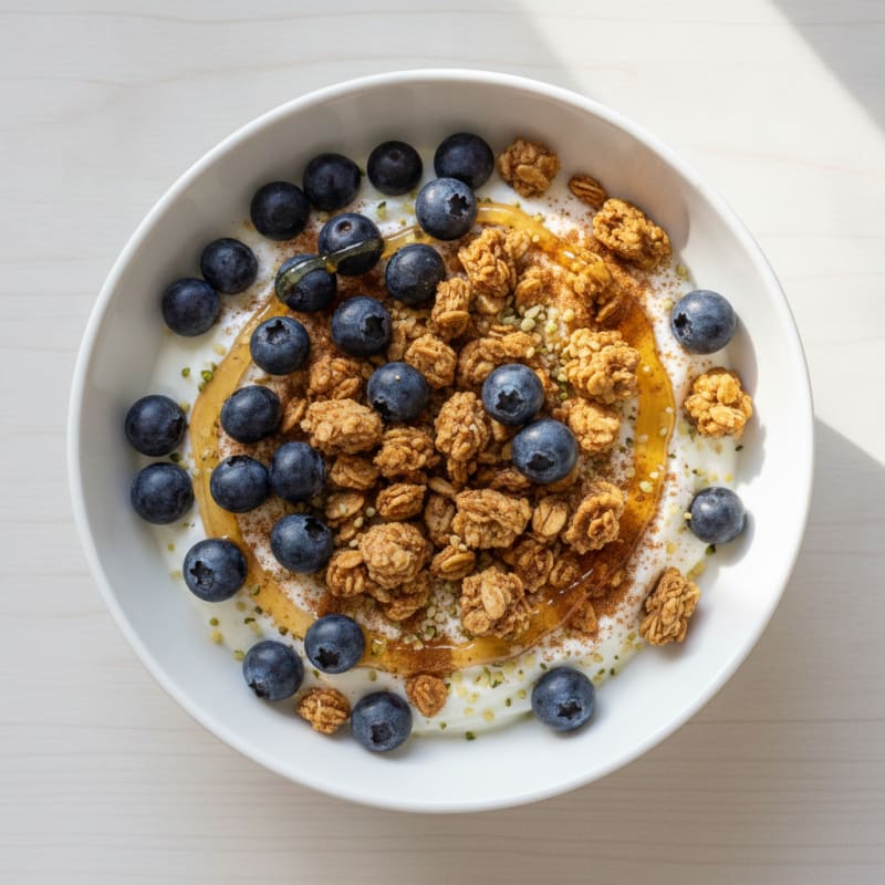 Blueberry Greek Yogurt Honey Granola Bowl